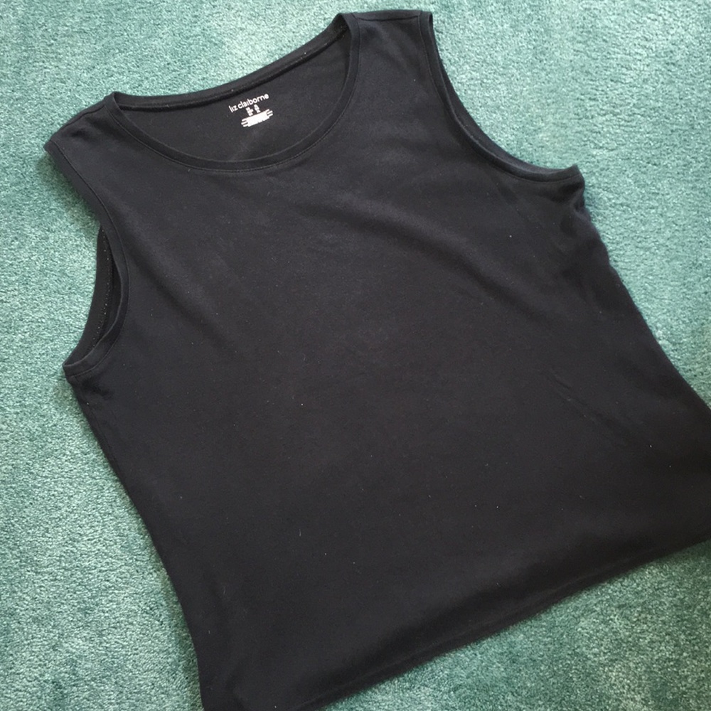 Liz Claiborne XL Navy Blue 100% Cotton Tank 🌞